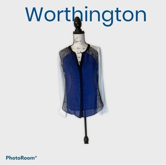 Worthington Long Sleeve Blouse - Picture 1 of 9